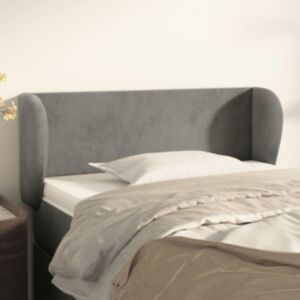 Pood24 voodipeats servadega, helehall, 93x23x78/88 cm, samet