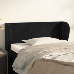 Pood24 voodipeats servadega, must, 93x23x78/88 cm, samet