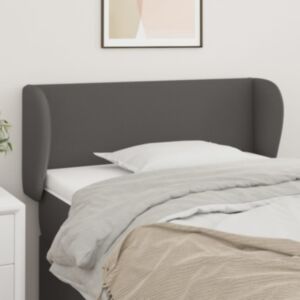 Изголовье Pood24 с бортиками, серое, 103x23x78/88 см, искусственная кожа