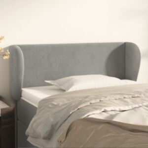 Pood24 voodipeats servadega, helehall, 83x23x78/88 cm, samet