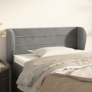 Pood24 voodipeats servadega, helehall, 103x23x78/88 cm, samet