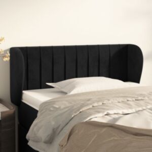 Pood24 voodipeats servadega, must, 103x23x78/88 cm, samet