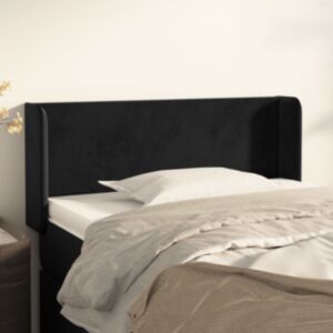 Pood24 voodipeats servadega, must, 93x16x78/88 cm, samet