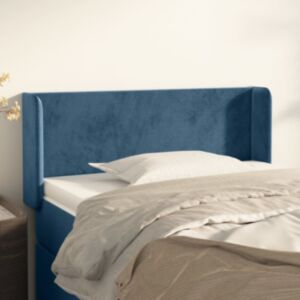 Изголовье Pood24 с бортиками, темно-синее, 93x16x78/88 см, бархат