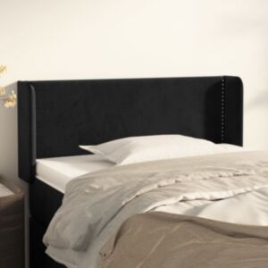 Pood24 voodipeats servadega, must, 83x16x78/88 cm, samet