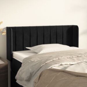 Pood24 voodipeats servadega, must, 103x16x78/88 cm, samet
