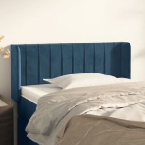 Pood24 voodipeats servadega, tumesinine, 103x16x78/88 cm, samet