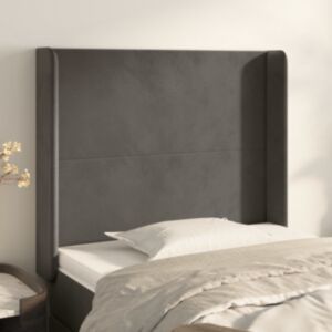 Pood24 voodipeats servadega, tumehall, 103x16x118/128 cm, samet