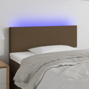 Pood24 LED-voodipeats, tumepruun, 90x5x78/88 cm, kangas