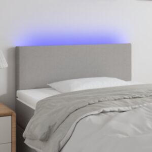 Pood24 LED-voodipeats, helehall, 100x5x78/88 cm, kangas