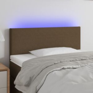 Pood24 LED-voodipeats, tumepruun, 100x5x78/88 cm, kangas