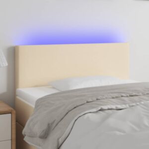 Pood24 LED-voodipeats, kreemjas, 100x5x78/88 cm, kangas