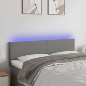 Pood24 LED-voodipeats, tumehall, 144x5x78/88 cm, kangas