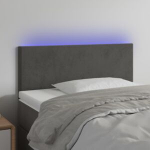 Pood24 LED-voodipeats, tumehall, 80x5x78/88 cm, samet