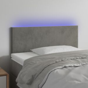 Pood24 LED-voodipeats, helehall, 90x5x78/88 cm, samet
