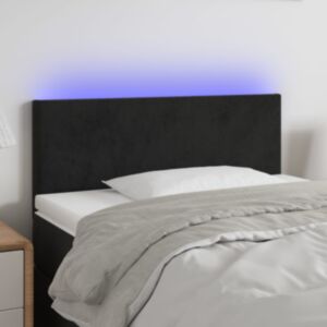 Pood24 LED-voodipeats, must, 90x5x78/88 cm, samet