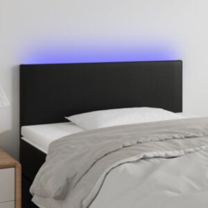 Pood24 LED-voodipeats, must, 80x5x78/88 cm, kunstnahk