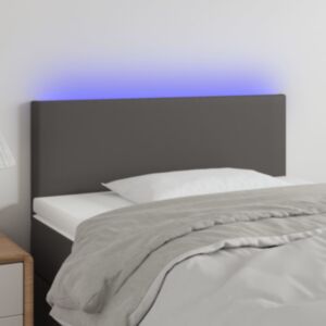 Pood24 LED-voodipeats, hall, 90x5x78/88 cm, kunstnahk