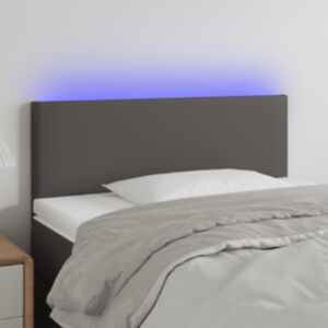 Pood24 LED-voodipeats, hall, 100x5x78/88 cm, kunstnahk