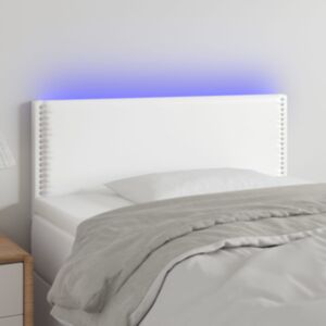 Pood24 LED-voodipeats valge 80x5x78/88 cm kunstnahk