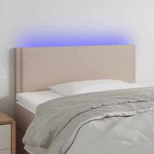 Pood24 LED-voodipeats, Cappuccino, 100x5x78/88 cm kunstnahk