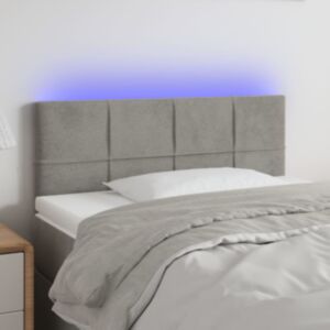 Pood24 LED-voodipeats, helehall, 80x5x78/88 cm, samet