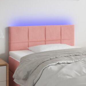 Pood24 LED-voodipeats, roosa, 90x5x78/88 cm, samet