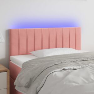 Pood24 LED-voodipeats, roosa, 100x5x78/88 cm, samet
