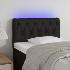 Pood24 LED-voodipeats, must, 80x7x78/88 cm, kangas
