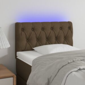 Pood24 LED-voodipeats, tumepruun, 80x7x78/88 cm, kangas