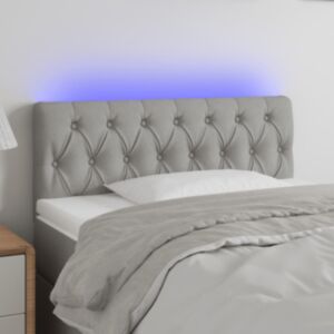 Pood24 LED-voodipeats, helehall, 100x7x78/88 cm, kangas