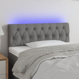 Pood24 LED-voodipeats, tumehall, 100x7x78/88 cm, kangas
