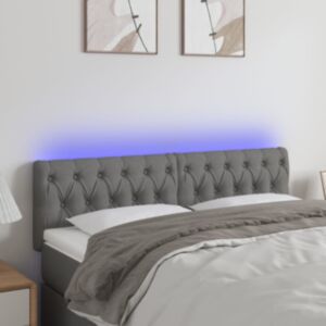 Pood24 LED-voodipeats, tumehall, 160x7x78/88 cm, kangas