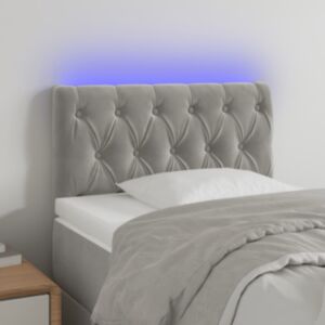 Pood24 LED-voodipeats, helehall, 80x7x78/88 cm, samet