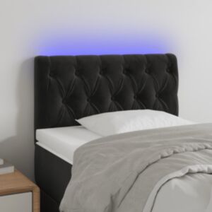 Pood24 LED-voodipeats, must, 80x7x78/88 cm, samet