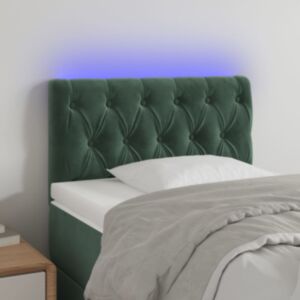 Pood24 LED-voodipeats, tumeroheline, 80x7x78/88 cm, samet