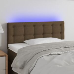 Pood24 LED-voodipeats, tumepruun, 80x5x78/88 cm, kangas