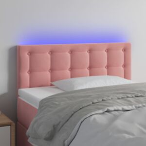 Pood24 LED-voodipeats, roosa, 80x5x78/88 cm, samet 