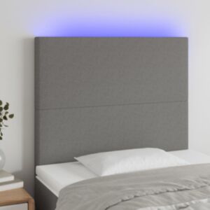 Pood24 LED-voodipeats, tumehall, 80x5x118/128 cm, kangas