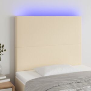 Pood24 LED-voodipeats, kreemjas, 80x5x118/128 cm, kangas