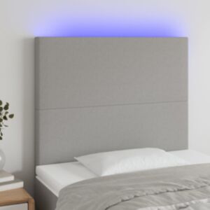 Pood24 LED-voodipeats, helehall, 90x5x118/128 cm, kangas