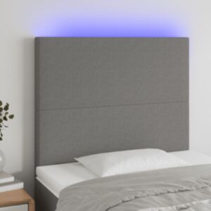 Pood24 LED-voodipeats, tumehall, 90x5x118/128 cm, kangas