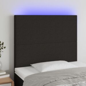 Pood24 LED-voodipeats, must, 100x5x118/128 cm, kangas
