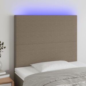 Pood24 LED-voodipeats, pruunikashall, 100x5x118/128 cm, kangas