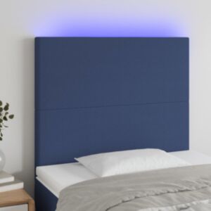 Изголовье Pood24 LED, синее, 100x5x118/128 см, ткань