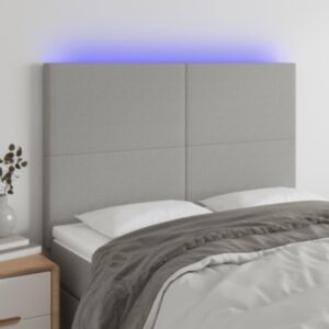 Pood24 LED-voodipeats, helehall, 144x5x118/128 cm, kangas