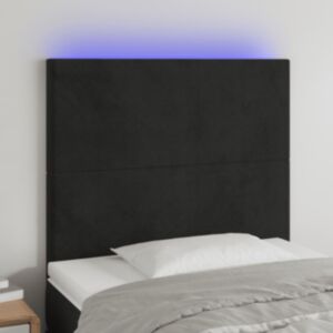Pood24 LED-voodipeats, must, 80x5x118/128 cm, samet