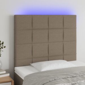 Pood24 LED-voodipeats, pruunikashall, 80x5x118/128 cm, kangas