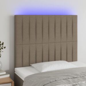 Pood24 LED-voodipeats, pruunikashall, 90x5x118/128 cm, kangas