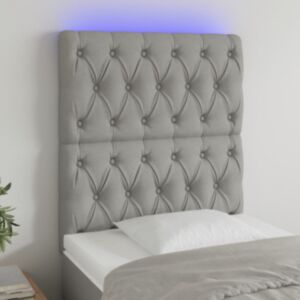 Pood24 LED-voodipeats, helehall, 80x7x118/128 cm, kangas